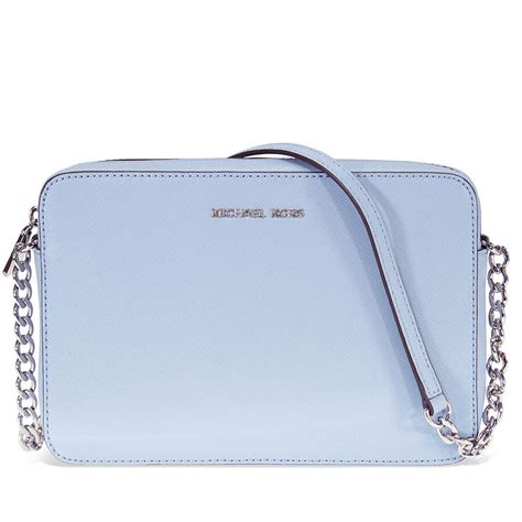 michael kors jet set travel pale blue zip around purse|Michael Kors jet set crossbody.